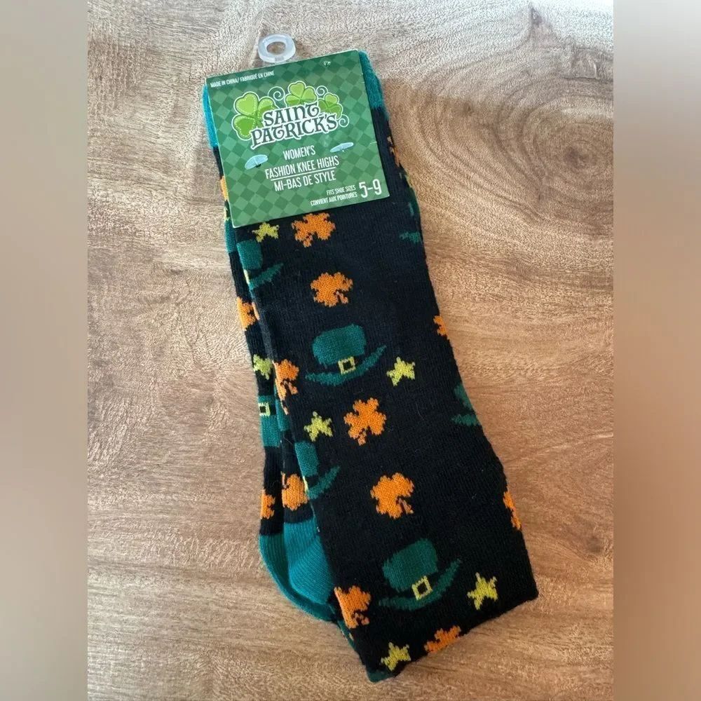 Saint Patrick's Fashion Knee Highs Shoe Size 5-9 Hats-Stars-Clovers NEW